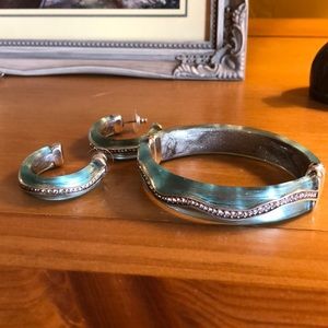 Brighton thick blue bracelet and earrings